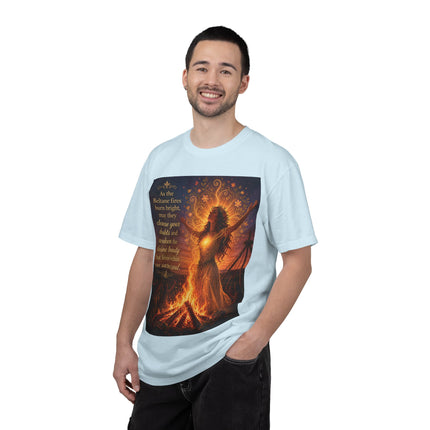 Burning Bright: Beltane Fire Goddess T-Shirt — "As the Beltane fires burn bright" Spiritual Pagan Tee