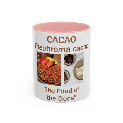 Cacao Accent Mug – "Food of the Gods", 11oz Ceramic