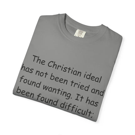 Inspirational Quote Unisex Garment-Dyed T-Shirt - G.K. Chesterton Design