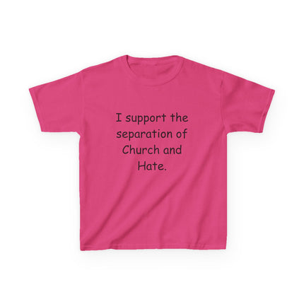 Kids Statement Tee – “Church and Hate” – Heavy Cotton Shirt