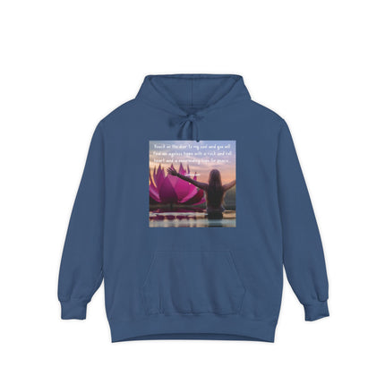 Hoodie — "Knock on the Door to My Soul" Lotus Woman Peace & Rock 'n' Roll Quote