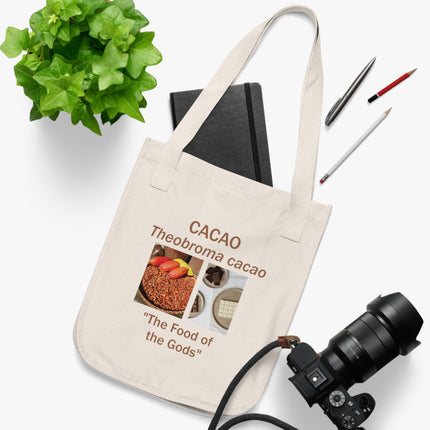 Cacao Tote Bag – “Food of the Gods”, Organic Canvas