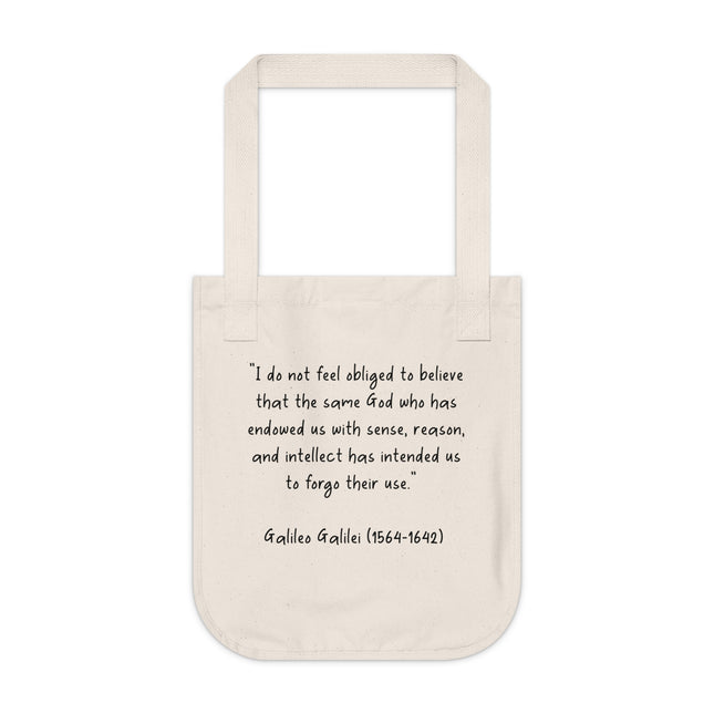 Galileo Quote Tote – Organic Canvas Bag for Intellect & Everyday Grace