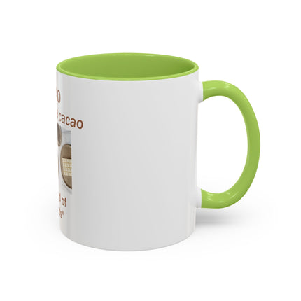Cacao Coffee Mug – "The Food of the Gods" Botanical Cocoa Illustration (11/15 oz)