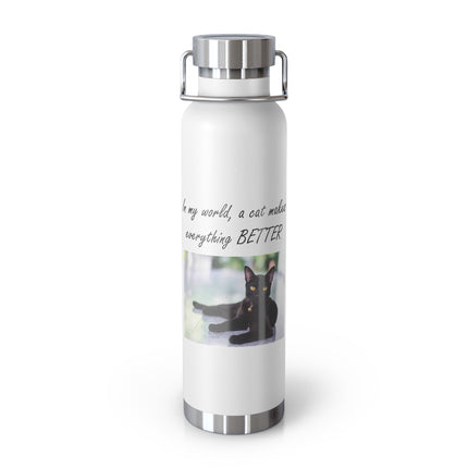 Cat Lover's 22oz Copper Vacuum Insulated Bottle - Inspirational Pet Design