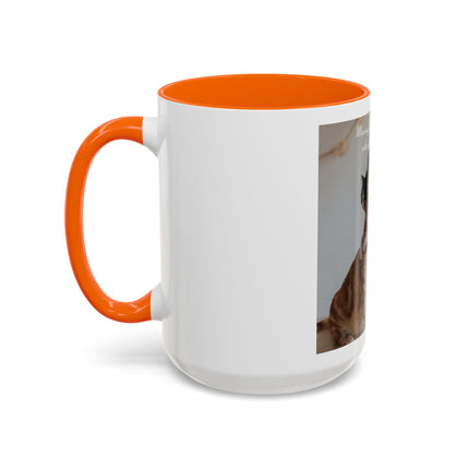 Cat Hug Coffee Mug – "Marriage is an Endless Sleepover" Accent Mug