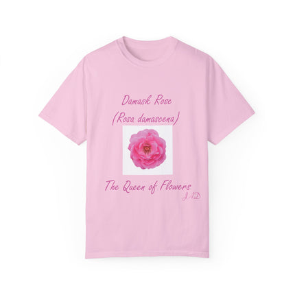Damask Rose Unisex T-shirt - The Queen of Flowers Design