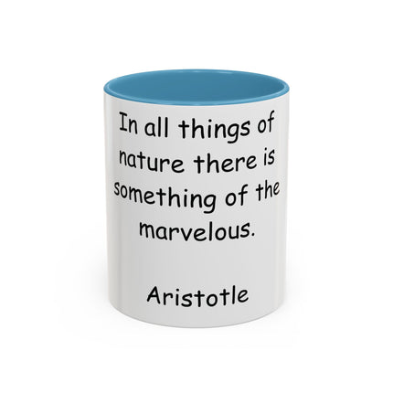 Aristotle Quote Accent Mug – 11oz Ceramic Cup for Nature Lovers