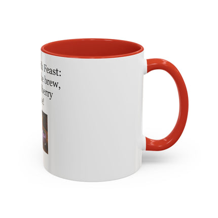Lughnasadh Feast Mug — "The bread, the brew, and the bilberry mousse!" Accent Coffee Cup