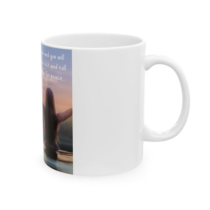 Ageless Hippie Soul Mug | 11oz Ceramic Cup with Lotus & Quote