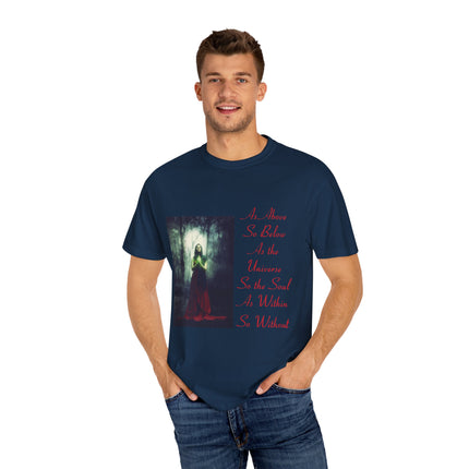 Mystic Quote T-Shirt – “As Above So Below” Graphic Tee (Unisex)