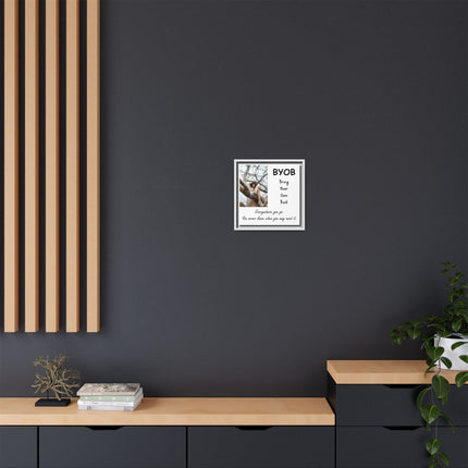 Framed Canvas Wall Art — "BYOB: Bring Your Own Book" Inspirational Reading Print