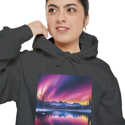 Aurora Mountain Hoodie — Northern Lights Scenic Pullover