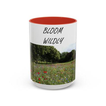 Bloom Wildly Accent Mug – 15oz Ceramic with Floral Design