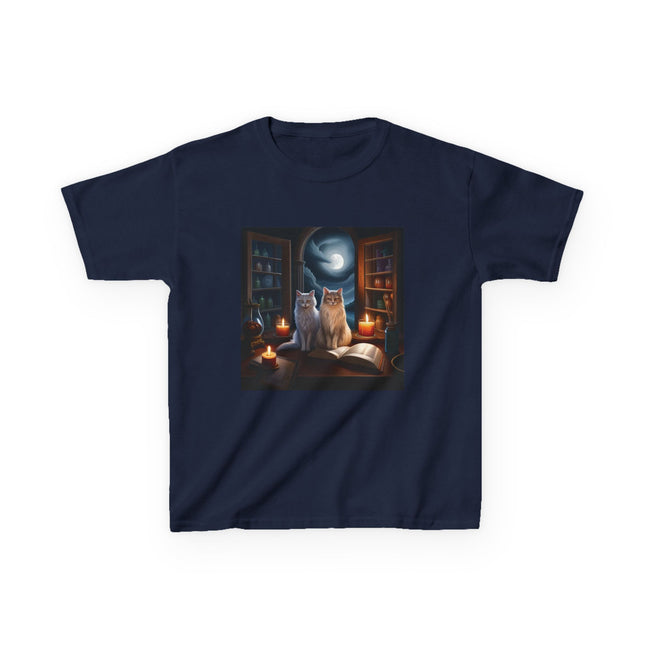 Mystical Cats Kids Tee – Heavy Cotton – Whimsical Animal Design