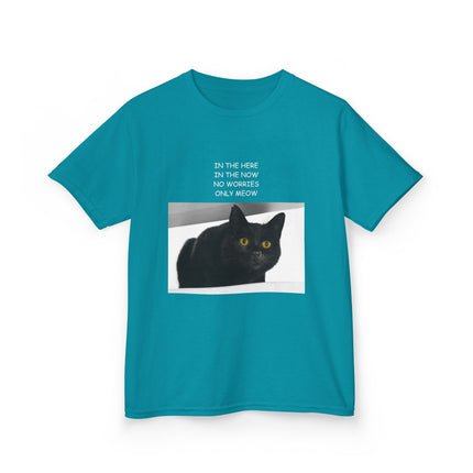 Kids Cat Quote Tee – “Only Meow” Heavy Cotton Shirt for Everyday Joy