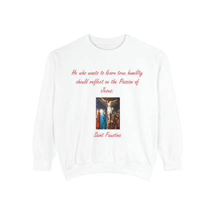 Saint Faustina Sweatshirt – Humility Quote – Unisex Crew