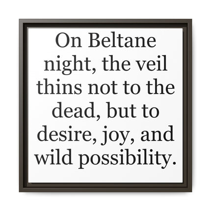 Beltane Quote Canvas Print — "On Beltane night..." Framed Wall Art