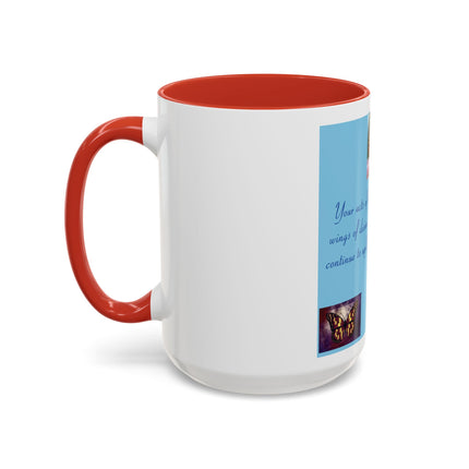 Butterfly Kindness Accent Coffee Mug — Rumi Inspirational Quote (11/15 oz)