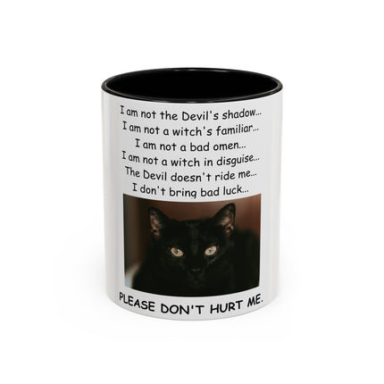 Black Cat Quote Mug – Accent Coffee Cup – 11oz Ceramic