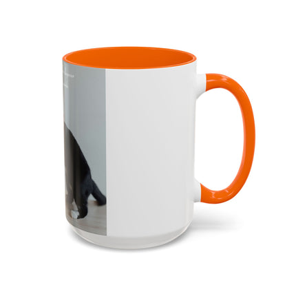 Cat Lovers Accent Mug – 15oz Ceramic Cup with Sleepover Quote