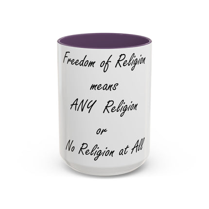 Freedom of Religion Mug – 15oz Ceramic Accent Cup for All Beliefs