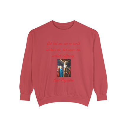 Saint Augustine Sweatshirt – Unisex Garment-Dyed Layer of Faith