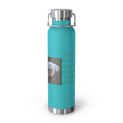 Copper Insulated Water Bottle - 22oz with Easter Design & Humorous Quote
