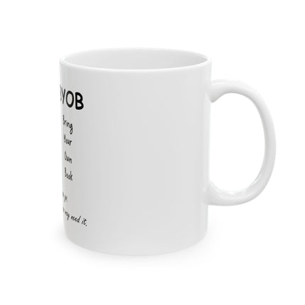 BYOB 'Bring Your Own Book' Ceramic Mug (11oz, 15oz) — Reader Gift, Cozy Booklover Coffee Cup