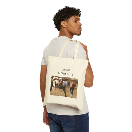 Dancing Is Silent Poetry Canvas Tote Bag — Dance Quote Eco Market Shopping Bag