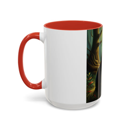 Mystical Fairy & Cat Mug – Enchanted Forest Design, 15oz Accent
