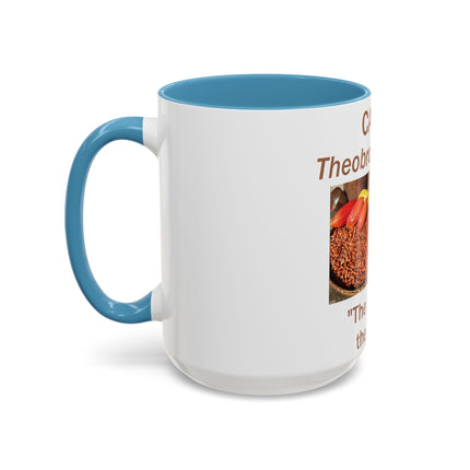 Cacao Accent Mug – “Food of the Gods”, 15oz Ceramic