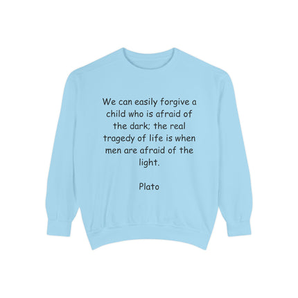 Plato Quote Sweatshirt — "We can easily forgive a child..." Classic Philosophy Crewneck