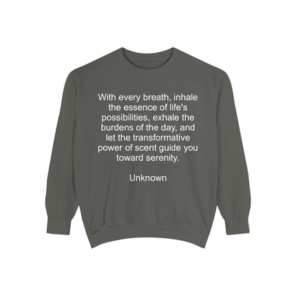 Breath & Serenity Sweatshirt — Inspirational Quote Crewneck