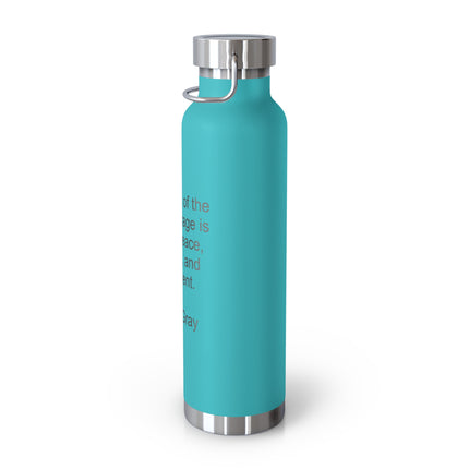 22oz Copper Vacuum Bottle – "The spirit of the tea beverage..." Arthur Gray Quote Stainless Water Bottle