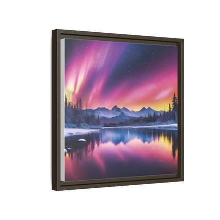 Framed Matte Canvas - Aurora Lake Landscape Wall Art