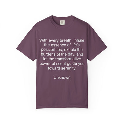 Breath & Serenity Quote T-Shirt — "With every breath..." Inspirational Tee