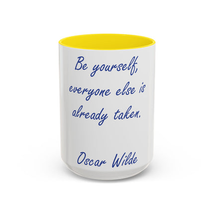 Inspirational Accent Mug – “Be Yourself” Quote, 15oz Ceramic