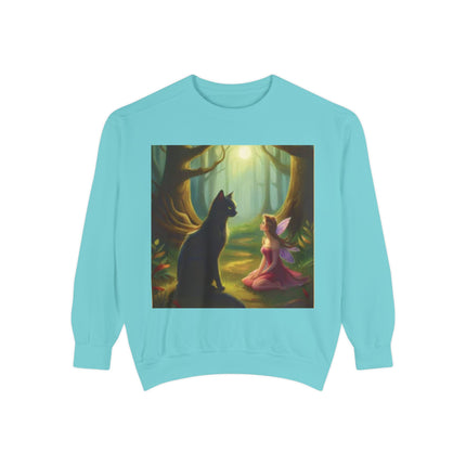 Fairy Princess & Black Cat Forest Sweatshirt