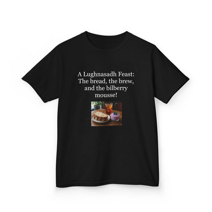 Lughnasadh  Kids Tee — “A Lughnasadh Feast: The bread, the brew, and the bilberry mousse!”