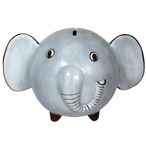 Blue Ceramic Elephant Bank-1