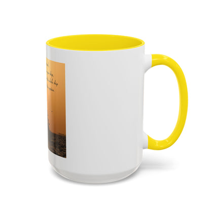 Shipwreck Sunset Coffee Mug — "Be Careful Who You Let On Your Ship" Inspirational Accent Mug