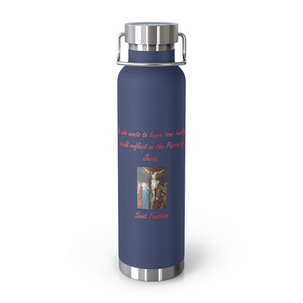 22oz Copper Bottle – Reflect on Jesus – Saint Faustina Design