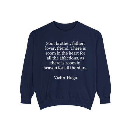 Victor Hugo Quote Sweatshirt — 'Son, brother, father...' Cozy Literary Crewneck