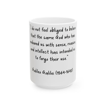 Galileo Quote Mug – 15oz Ceramic Cup, Perfect Gift for Science Lovers