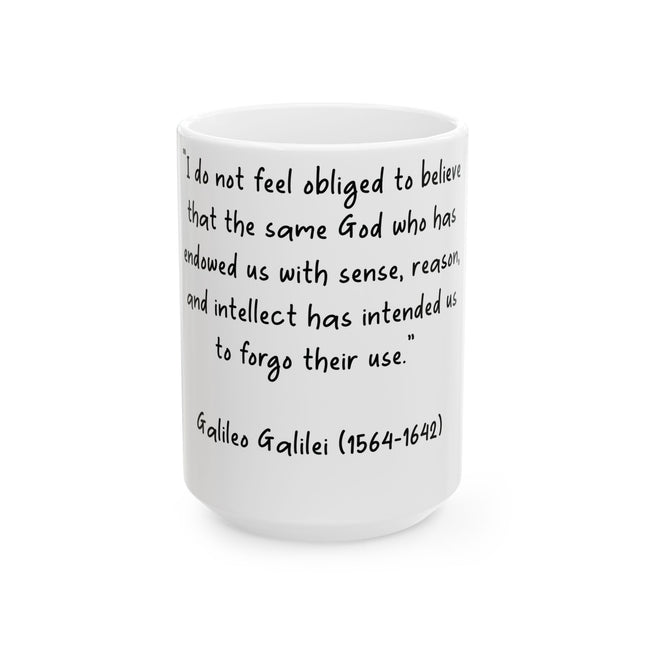 Galileo Quote Mug – 15oz Ceramic Cup, Perfect Gift for Science Lovers