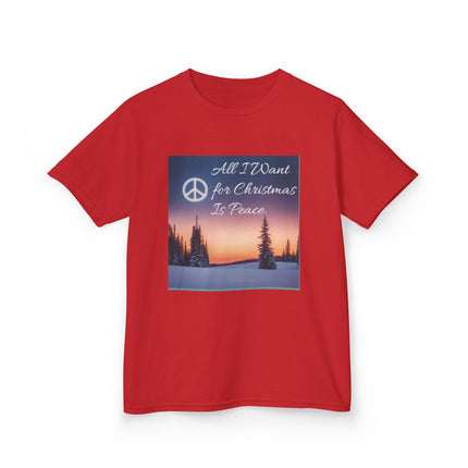 Peaceful Christmas Kids Tee - All I Want for Christmas Is Peace