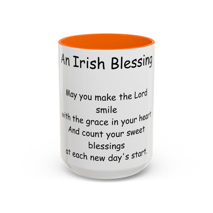 Irish Blessing Accent Mug | 15oz Ceramic Gift for Friends & Family