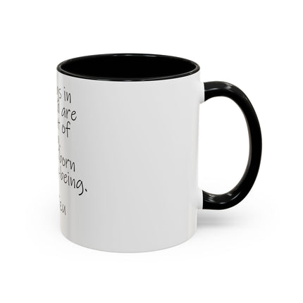 Lao Tzu Quote Accent Coffee Mug — "All things in the world are born out of being" Inspirational Ceramic Tea Mug
