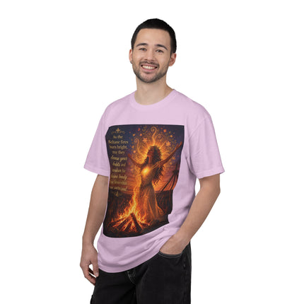 Burning Bright: Beltane Fire Goddess T-Shirt — "As the Beltane fires burn bright" Spiritual Pagan Tee